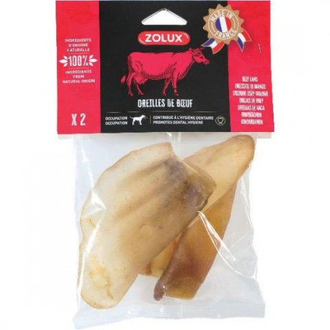 ZOLUX Przysmak nat.dla psa Suszone uszy wołowe 40g - Galeria zdjęcie 1