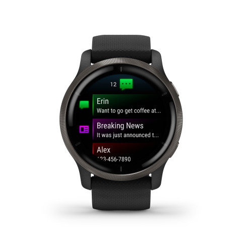 Zegarek Garmin Venu 2 (45 mm) Slate Stainless Steel Bezel / Black Case / Silicone Band - Galeria zdjęcie 35