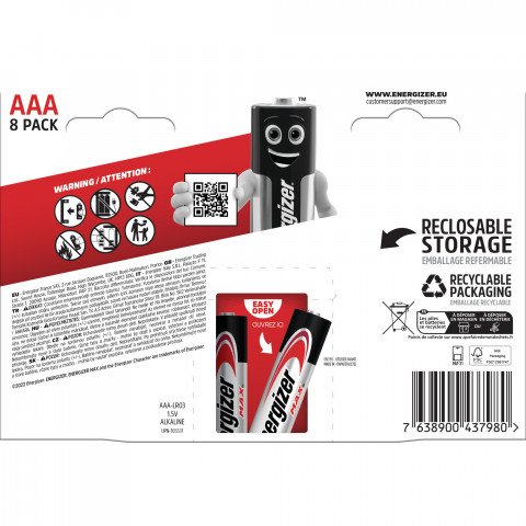 ENERGIZER BATERIE MAX AAA LR03 /8 ECO - Galeria zdjęcie 3