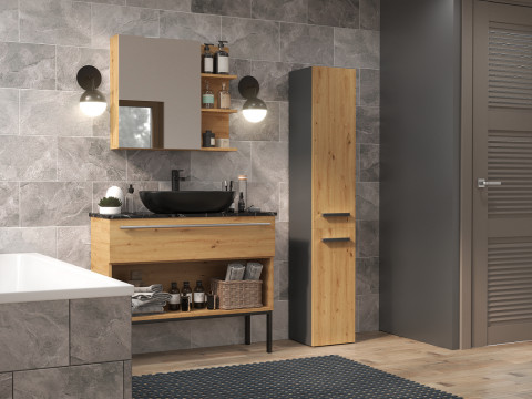 Szafka łazienkowa NEL IV 31x30xH174 antracyt/artisan - Galeria zdjęcie 2
