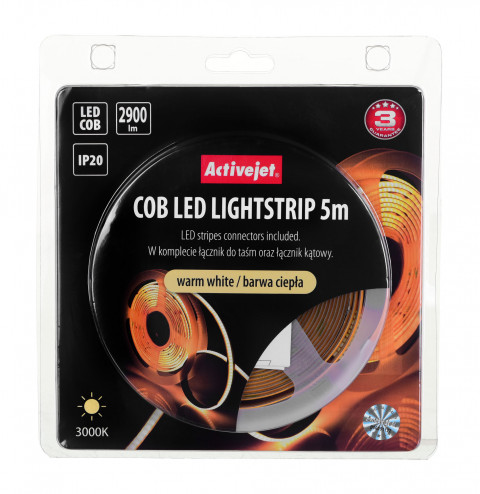 Taśma LED COB 5m barwa ciepła IP20 - Galeria zdjęcie 8