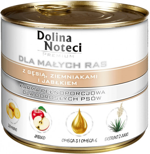 DOLINA NOTECI Premium dla małych ras z Gęsią, ziemniakami i jabłkiem - mokra karma dla psa - 185 g - Galeria zdjęcie 1