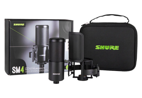Shure SM4-K-KIT - Mikrofon pojemnościowy, zewnętrznie polaryzowany, uchwyt, popfiltr, etui - Galeria zdjęcie 1