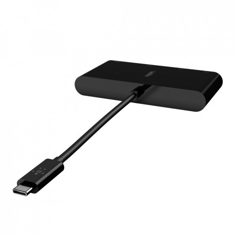 Hub Belkin USB-C Multimedia Adapter 4-in-1 Core Hub 1x4k HDMI/1xVGA/1xUSB-A/1xRJ45 Gigabit Black - Galeria zdjęcie 6
