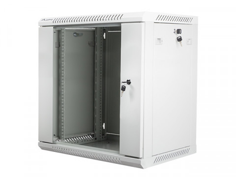 Lanberg szafa instalacyjna wisząca 19'' 12U 600x450mm szara (drzwi szklane) - Galeria zdjęcie 3