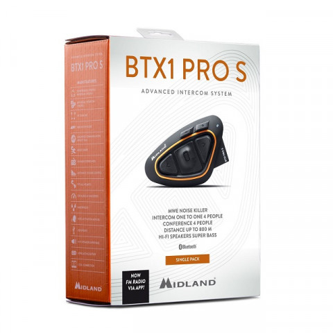 Interkom motocyklowy Midland BTX1 PRO S-SINGLE na 1 kask - Galeria zdjęcie 4