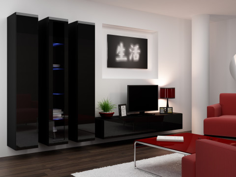 Zestaw meblowy VIGO 2 czarny/czarny połysk - Galeria zdjęcie 2