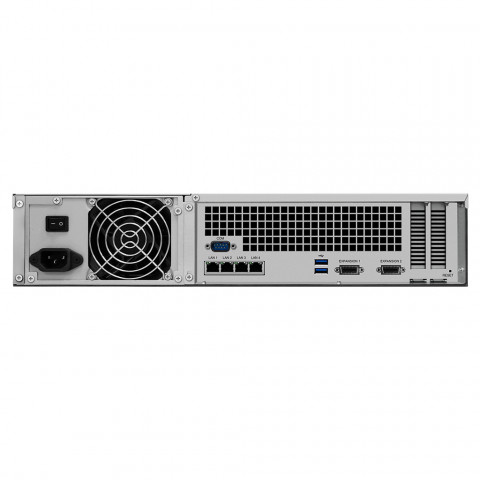 NAS Synology RS3618xs; 2U RACK; 12x (3.5" SATA HDD/2.5" SATA HDD); Intel Xeon D-1521; 8 GB DDR4 ECC UDIMM (max. 64GB), 4x 1GbE RJ-45 - Galeria zdjęcie 4