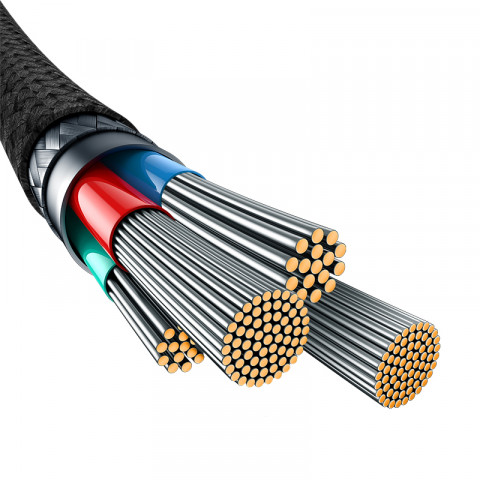 Kabel Baseus Unbreakable USB-USB C 100m 1m (czarny) - Galeria zdjęcie 6