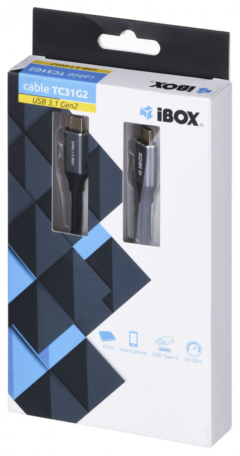 KABEL I-BOX USB 3.1 GEN.2 USB C-C, 50CM, 10GB/S - Galeria zdjęcie 5