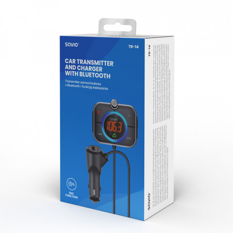 SAVIO TR-14 TRANSMITER SAMOCHODOWY FM Z BLUETOOTH - Galeria zdjęcie 3