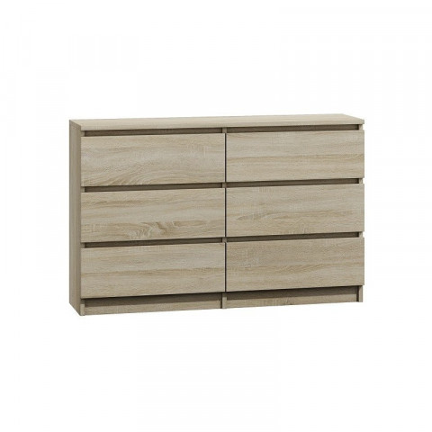M6 MALWA KOMODA 120CM 6 SZUFLAD SONOMA - Galeria zdjęcie 1