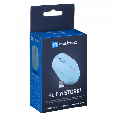 NATEC MYSZ BEZPRZEWODOWA STORK 1600DPI NIEBIESKA - Galeria zdjęcie 7