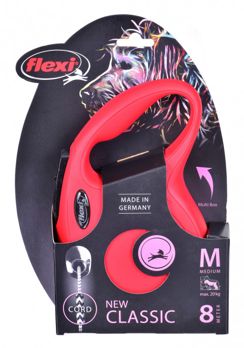 FLEXI New Classic M czerwona - automatyczna smycz dla psa - 8m - Galeria zdjęcie 3