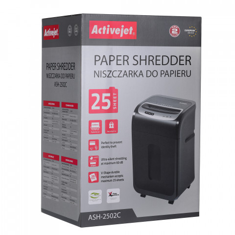 Activejet niszczarka ASH-2502C + za 1zł Papier XERO LASER COLOR COPY 160 g/m2 A4 - Galeria zdjęcie 17