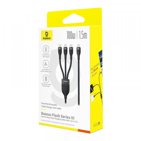 Kabel Baseus Flash Series 3 100W 1,5m (czarny) - Galeria zdjęcie 6
