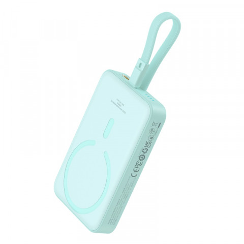 Powerbank Baseus Magnetic Mini Air Wireless 10000mAh 20W+kabel USB C-USB C (peppermint blue) - Galeria zdjęcie 4