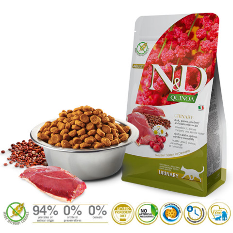 FARMINA N&D Quinoa Urinary Duck - sucha karma dla kota - 5kg - Galeria zdjęcie 2