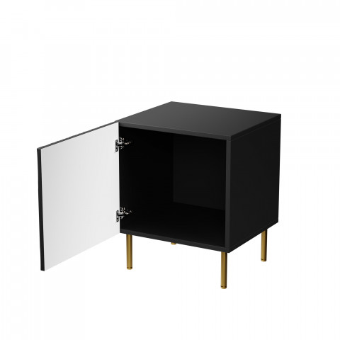 Szafka nocna 2szt. JUNGLE 53,5x40,5x44 czarny mat + złote nóżki - Galeria zdjęcie 2