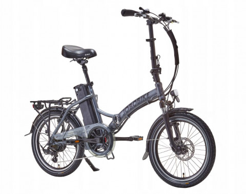 JOBOBIKE Sam - Składany Rower Elektryczny Miejski Dla Seniora 250W Szary - Galeria zdjęcie 1