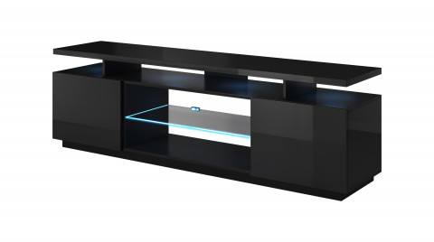 Szafka RTV EVA 180x40x52 czarny/czarny połysk - Galeria zdjęcie 1