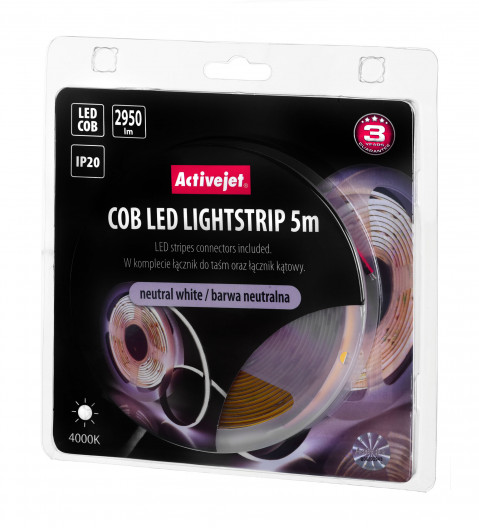 Taśma LED COB 5m barwa neutralna IP20 - Galeria zdjęcie 7
