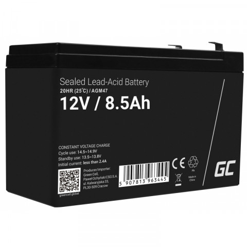 GREEN CELL AKUMULATOR ŻELOWY AGM47 12V 8.5AH - Galeria zdjęcie 1