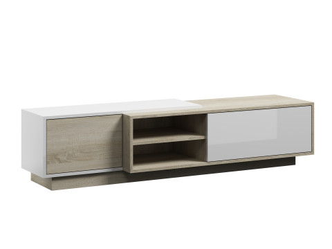 Szafka RTV SIGMA1 180 sonoma/biały połysk - Galeria zdjęcie 2