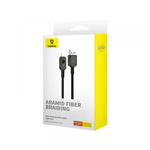 Kabel Baseus Unbreakable USB-IP 2.4A 1m (czarny) - Galeria zdjęcie 7
