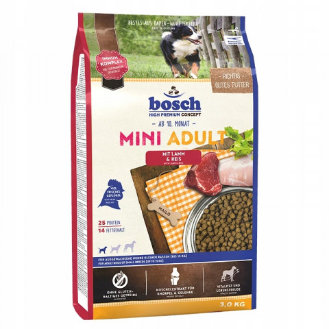 BOSCH Mini Adult Jagnięcina z ryżem - sucha karma dla psa - 3kg - Galeria zdjęcie 1