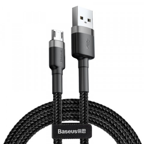 BASEUS CAFULE KABEL MICRO USB 2.4A, 1 METR, SZARO - Galeria zdjęcie 1