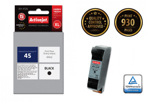 Activejet AH-45N Tusz do drukarki HP, Zamiennik HP 45 51645A; Supreme; 44 ml; czarny. - Galeria zdjęcie 2