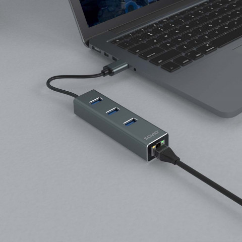 SAVIO AK-58 3-PORTOWY HUB USB-A Z ADAPTEREM RJ-45 - Galeria zdjęcie 10