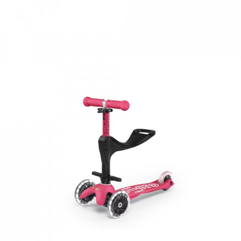 Micro Hulajnoga Mini 3w1 Deluxe Plus LED pink - Galeria zdjęcie 2