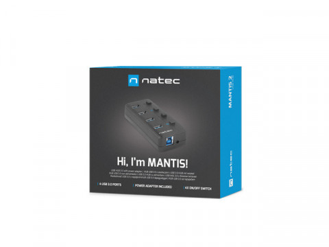 NATEC HUB USB 3.0 MANTIS 2 4-PORTY Z WŁ.+ZASILACZ - Galeria zdjęcie 7