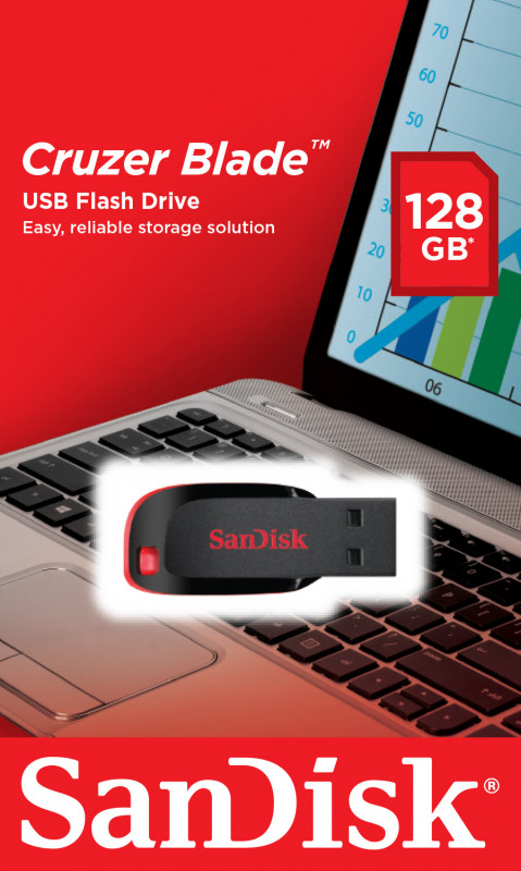 Pendrive Sandisk Cruzer Blade 128GB USB 2.0 czarno-czerwony - Galeria zdjęcie 9