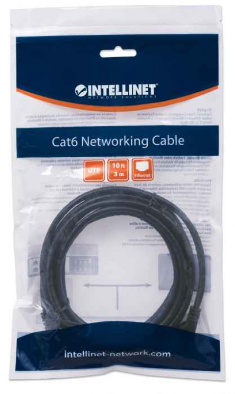 INTELLINET PATCH CORD CAT6 UTP 3,0M CZARNY 100% MI - Galeria zdjęcie 2