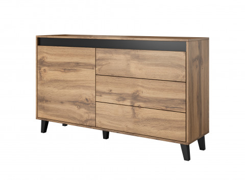 Komoda NORD 138cm dąb wotan/antracyt - Galeria zdjęcie 1