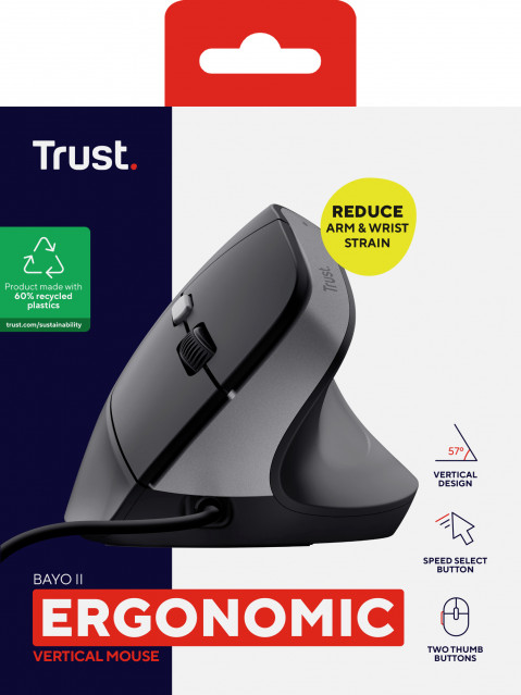Mysz TRUST BAYO II ERGONOMIC MOUSE BLK (25144) - Galeria zdjęcie 8