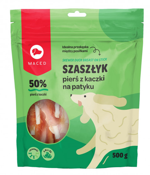 MACED Szaszłyk pierś z kaczki na patyku - przysmak dla psa - 500 g - Galeria zdjęcie 1