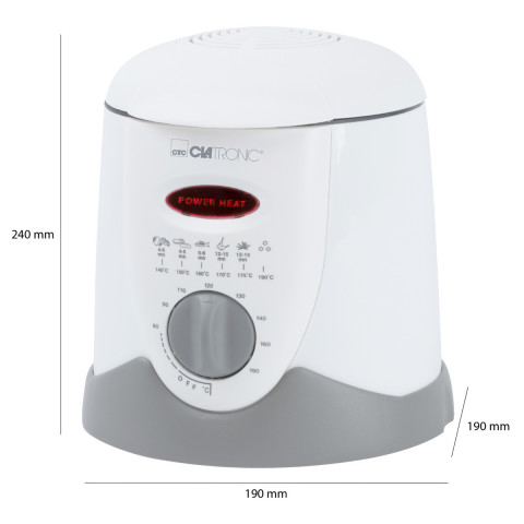 Frytownica Clatronic FFR 2916 z fondue (1l 840W biało-szara) - Galeria zdjęcie 9