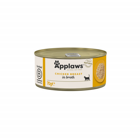 APPLAWS Chicken Breast in Broth - mokra karma dla kota - 6x70g - Galeria zdjęcie 2