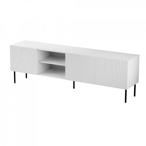 Szafka RTV JUNGLE 190x40,5x59,5 biały mat + czarne nóżki - Galeria zdjęcie 2