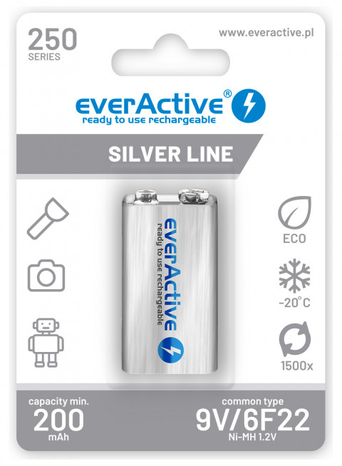 EVERACTIVE AKUMULATORKI 6F22 250MAH EVHRL22-250 - Galeria zdjęcie 1