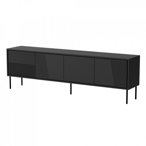 Szafka RTV ABI 4D 200x38x62 czarny mat - Galeria zdjęcie 1