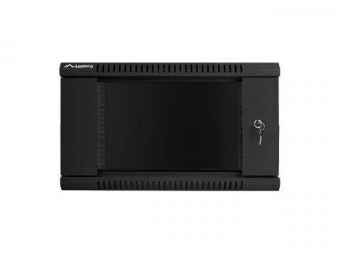 Lanberg szafa instalacyjna wisząca 19'' 6U 600x600mm czarna (drzwi szklane) - Galeria zdjęcie 3