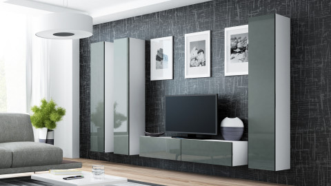 Zestaw meblowy VIGO 14 biały/szary połysk - Galeria zdjęcie 1