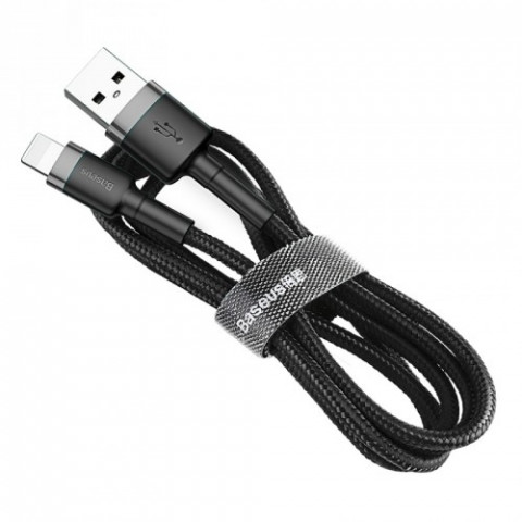 BASEUS KABEL LIGHTNING USB 2,4A 1M SZARO-CZARNY - Galeria zdjęcie 1