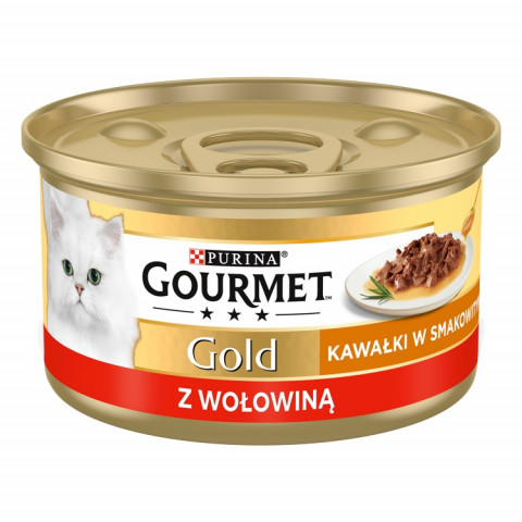 Gourmet Gold Sauce Delight z wołowiną - mokra karma dla kota - puszka - 85 g - Galeria zdjęcie 1