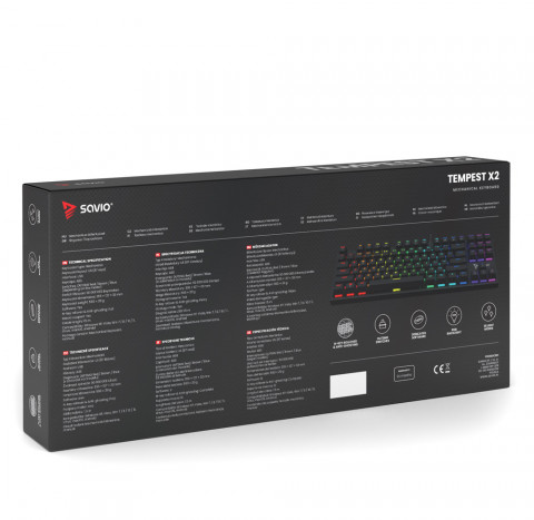 SAVIO KLAWIATURA MECHANICZNA RGB TEMPEST X2 RED - Galeria zdjęcie 5